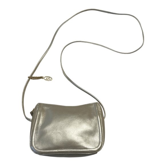 Vintage Liz Claiborne Leather Co. Mini Crossbody Bag – Champagne Leather – LC Go - Picture 1 of 9